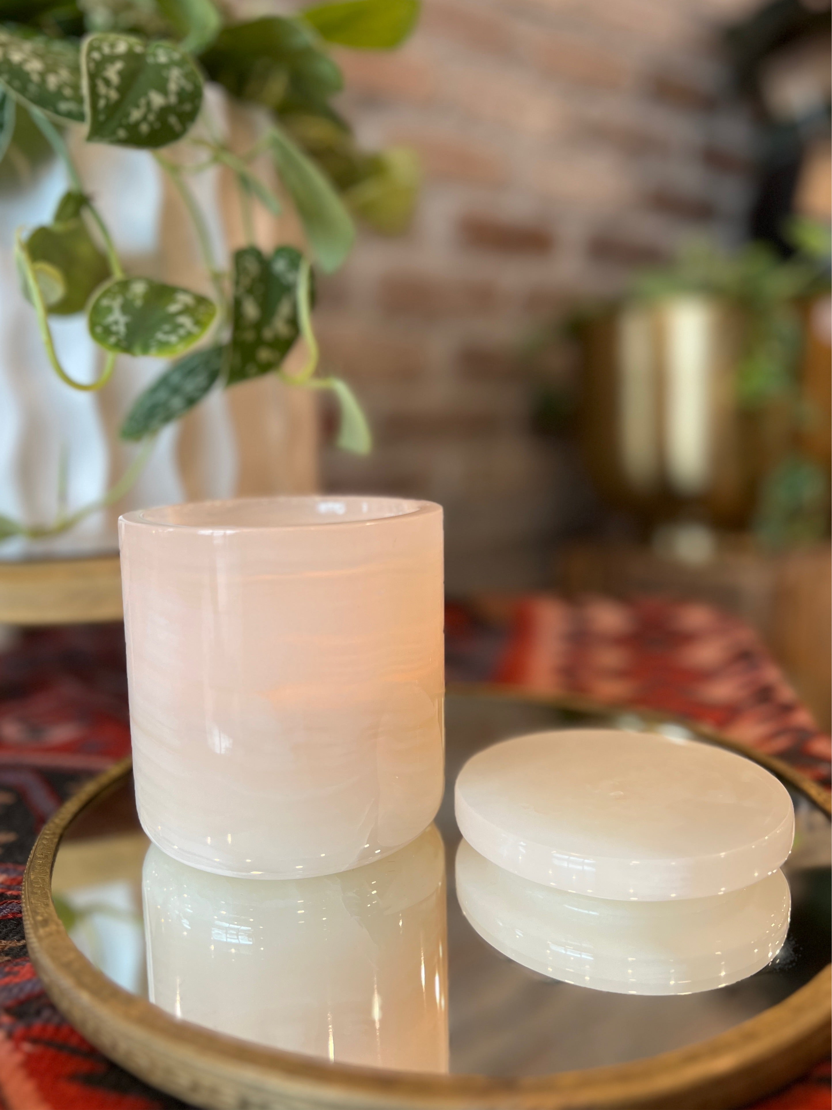 Soy Candles - Containers made from real onyx & marbles